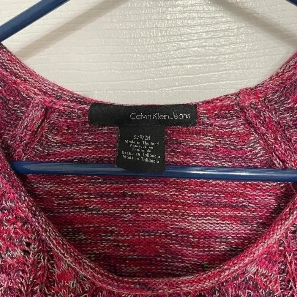 Calvin Klein Jeans Pink Marled Sweater Long Sleeve Women's Size Small - Picture 5 of 11